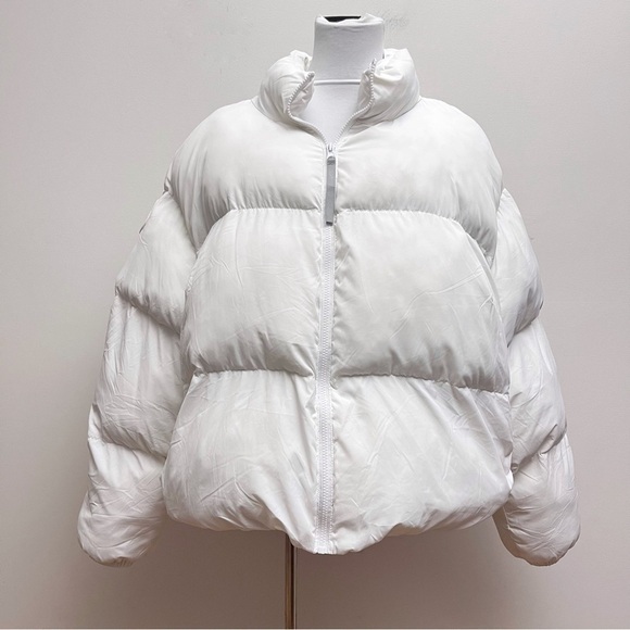 Fabletics White Wander Cropped Puffer Jacket 3X - Picture 1 of 9